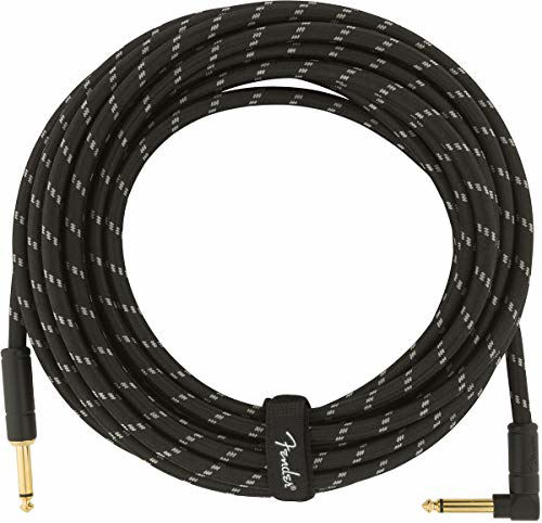 GetUSCart- Fender Deluxe 25' Angled Instrument Cable - Black Tweed