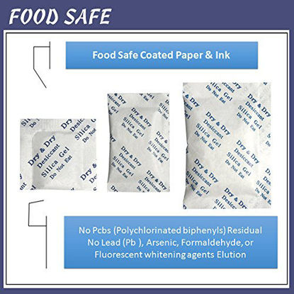Picture of Dry & Dry 5 Gram [30 Packets] Premium Pure and Safe Silica Gel Packets Desiccant Dehumidifier Silica Gel Packs - Rechargeable (Food Safe) Moisture Absorber Desiccant Packets
