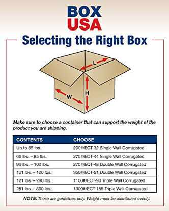 Picture of BOX USA 15 Pack of Heavy-Duty Double Wall Corrugated Cardboard Boxes, 12" L x 9" W x 6" H, Kraft, Shipping, Packing and Moving
