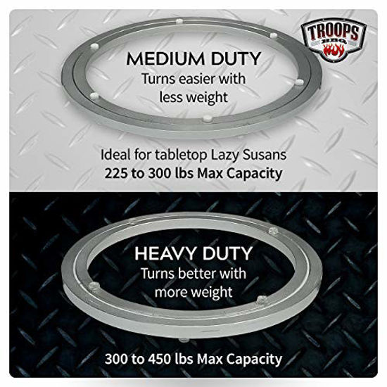 Picture of TROOPS BBQ Lazy Susan Turntable Ring - Medium-Duty Aluminum Lazy Susan Bearing Hardware Single-Row Ball Bearings for Heavy Loads (225 lbs. Capacity) - 12 Inches
