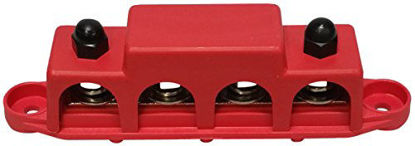 Picture of (Red) 5/16" 4 Stud Power Distribution Block -BUSBAR- With Cover