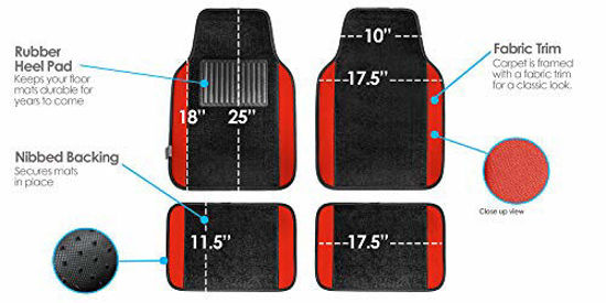 Picture of FH Group F14407BLUE Premium Full Set Carpet Floor Mat (Sedan and SUV with Driver Heel Pad Blue)