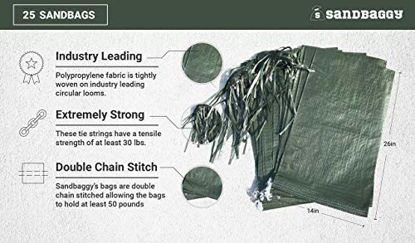Picture of Green Sandbag Sandbags Will Hold 50 Pounds of Sand Polypropylene Olive Drab (25)