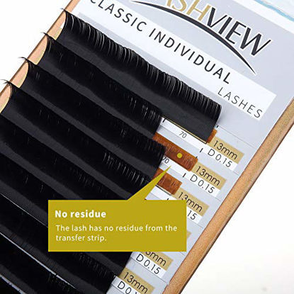 Picture of LASHVIEW Eyelash Extensions,Individual Lashes,Premium Single&Classic Lases,0.15 D Curl Thickness 10mm,Natural Effect,Semi Permanent Eyelashes,Soft Application-friendly, Mink Lashes