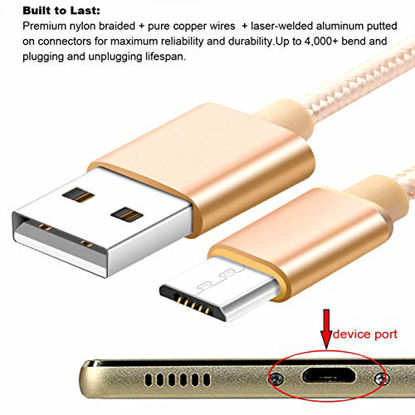 Picture of [2Pack] iEugen Charger Cord Compatible with Amazon Fire Tablet HD HDx, Fire HD 8, Fire 7 10&Kids Edition, Fire TV Stick/All Fire TV Pendant, E-Readers,5ft USB to Micro-USB Cable-Black+Silver