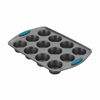 Picture of Rachael Ray Yum -o! Nonstick Bakeware 12-Cup Muffin Tin With Grips / Nonstick 12-Cup Cupcake Tin With Grips - 12 Cup, Gray