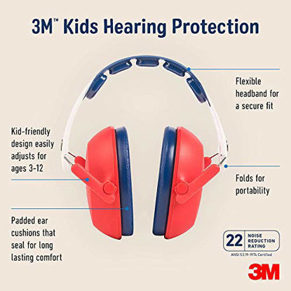 Picture of 3M WorkTunes Connect + Gel Cushion Hearing Protection & 3M Kids Hearing Protection, Red