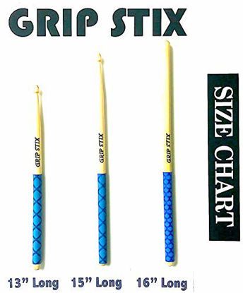 Picture of GRIP STIX 13" Long GREEN NON-SLIP GRIP Drumsticks for Kids - Ideal For All Drumminlg, Cardio Fitness, Aerobic & Workout Exercises