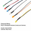 Picture of EDGELEC 50pcs 12 Volt 5mm Warm White LED Lights Emitting Diodes, Pre Wired 7.9 Inch DC 12V LED Light Diffused Colored Lens Small LED Lamps