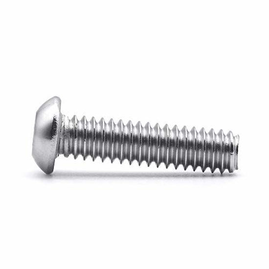 Picture of 1/4-20 x 2-1/2" Button Head Socket Cap Bolts Screws, 304 Stainless Steel 18-8, Allen Hex Drive, Bright Finish, Fully Machine Thread, 20 pcs by Eastlo Fastener