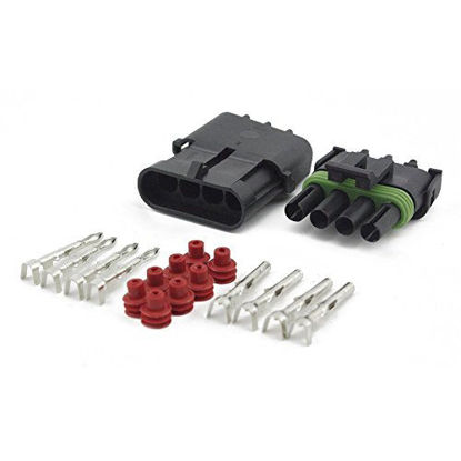 Picture of MUYI 10 Kit 4 Pin Way Waterproof Electrical Connector 2.5mm Series Terminals