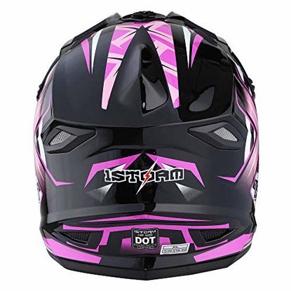 Picture of 1Storm Adult Motocross Helmet BMX MX ATV Dirt Bike Helmet Racing Style HF801; Sonic Pink