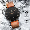 Picture of Watch, Mens Watch, Minimalist Fashion Simple Wrist Watch Analog Date with Leather Strap