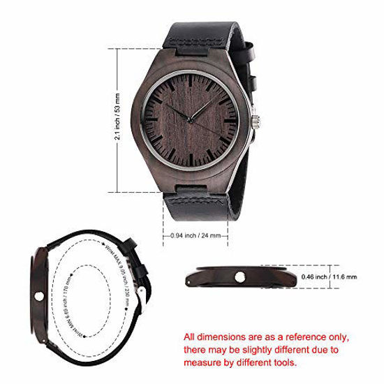 Picture of Fodiyaer Custom Engraved Wood Watch Gifts for Fiancé Husband Men Boyfriend Him As Personalized Anniversary Christmas Birthday Father Day Graduation Valentine's Wooden Gift Idea