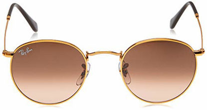 Picture of Ray-Ban RB3447 Metal Round Sunglasses, Shiny Light Bronze/Pink Gradient Brown, 47 mm