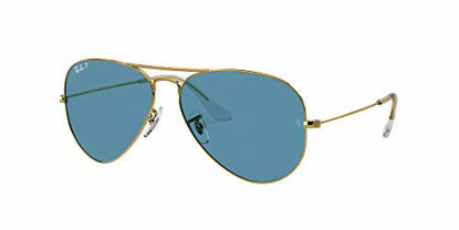 Picture of Ray-Ban Unisex-Adult RB3025 Classic Sunglasses, Legend Gold/Blue Polarized, 62 mm