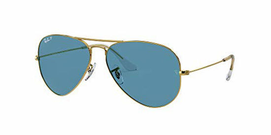 Picture of Ray-Ban Unisex-Adult RB3025 Classic Sunglasses, Legend Gold/Blue Polarized, 62 mm