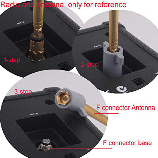 Eightwood FM Telescopic Antenna – 51cm, F-Type Coaxial, 75 Ohm For Tuners