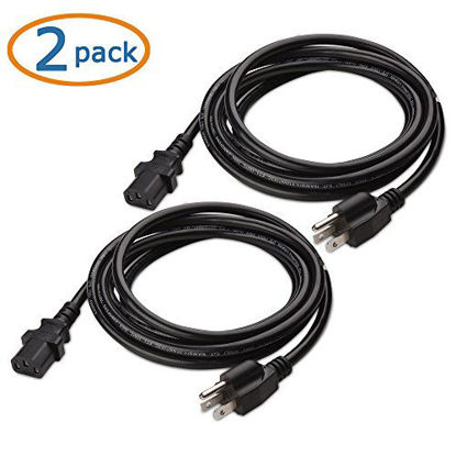 Picture of Cable Matters 2-Pack 16 AWG Heavy Duty 3 Prong Computer Monitor Power Cord in 10 Feet (NEMA 5-15P to IEC C13)