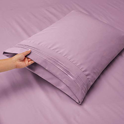 Picture of Nestl Deep Pocket Cal King Sheets Cal King Size Bed Sheets with Fitted and Flat Sheet, Pillow Cases - Extra Soft Microfiber Set with Deep Pockets for CK Sized Mattress - Lavender Dream