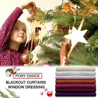 Picture of PONY DANCE White Window Curtains - Home Decorative Drapes Light Filter Energy Efficient Low Shading Effect for Bedroom & Kitchen Panels Short, 52-inch W x 63-inch L, Pure White, 2 Pieces