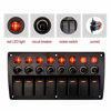 Picture of 4/6 / 8 Gang Pre Wired Rocker Switch Panel - Waterproof On/Off Toggle Rocker, 12V 24V with Fuse, Circuit Breaker with 3 Pin Red LED Indicator for RV, Cars, Marine, Boat, Yacht