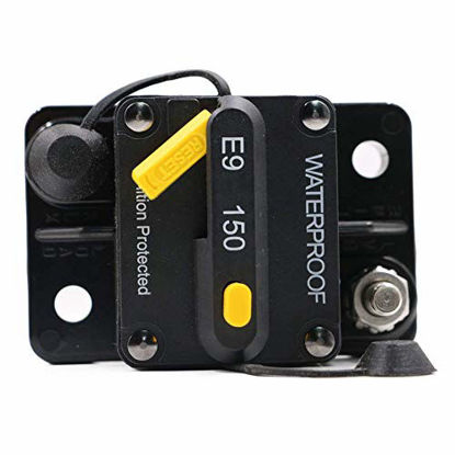 Picture of T Tocas 150 Amp Circuit Breaker with Manual Reset, 12V- 72VDC, Waterproof (150A)
