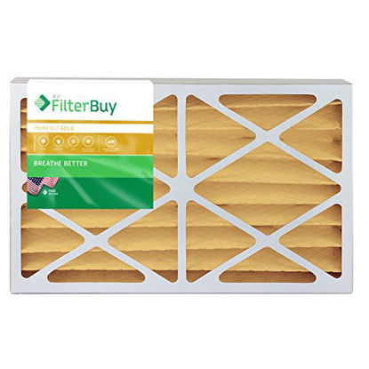 Picture of FilterBuy 10x16x4 MERV 11 Pleated AC Furnace Air Filter, (Pack of 4 Filters), 10x16x4 - Gold
