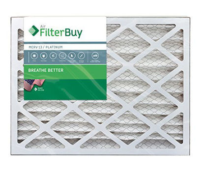 Picture of FilterBuy 13x18x4 MERV 13 Pleated AC Furnace Air Filter, (Pack of 2 Filters), 13x18x4 - Platinum