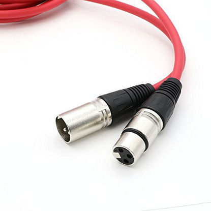 Picture of Dremake 100 Ft Patch Snake Cord XLR Male to XLR Female Speaker Cable Balanced XLR Microphone Cables for Recording, Stage, DJ, Pro, Studio Cable - Red
