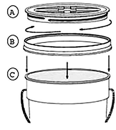 Picture of 5 Gallon White Bucket & Gamma Seal Lid - Food Grade Plastic Pail & Gamma2 Screw Seal Tight Lid (Orange)