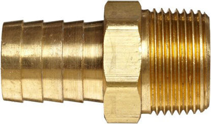 Picture of Anderson Metals Brass Hose Fitting, Connector, 3/8" Barb x 1/8" Male Pipe