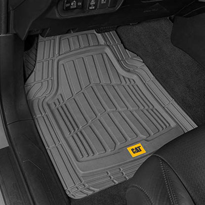 Picture of Caterpillar CAT (3-Piece) Deep Dish Heavy Duty Odorless Rubber Floor Mats, Total Protection Durable Trim to Fit Liners for Car Truck SUV & Van, All Weather, 03-Gray (CAMT-1003-GR)