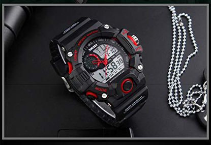 Picture of Men's Watches Multi Function Military S-Shock Sports Watch LED Digital Waterproof Alarm Watches (Big, Red)