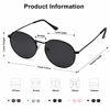 Picture of SOJOS Small Round Polarized Sunglasses for Women Men Classic Vintage Retro Frame UV Protection SJ1014 with Black Frame/Grey Lens