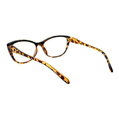 Picture of Clear Lens Glasses With Bifocal Reading Lens Womens Rectangular Cateye Tortoise