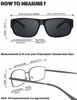 Picture of The Fresh High Definition Polarized Wrap Around Shield Sunglasses for Prescription Glasses 66mm Gift Box (402-Shiny Black, Grey)