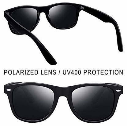 Picture of Joopin Polarized Sunglasses for Women Men, Retro Designer Sun Glasses (Matte Black+Matte Black)