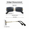 Picture of Dollger Rimless Rectangle Sunglasses for Women Fashion Frameless Square Glasses for Men Ultralight UV400 Eyewear Unisex Grey