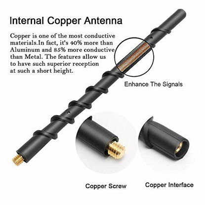 Picture of 9 Inch Spiral Replacement Antenna Fits 2000-2019 Toyota Tundra | Flexible Rubber Copper Antenna | Designed for Optimized Fm/Am Radio Reception