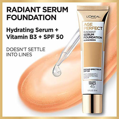 Picture of L'Oreal Paris Age Perfect Radiant Serum Foundation with SPF 50, Golden Honey, 1 Ounce