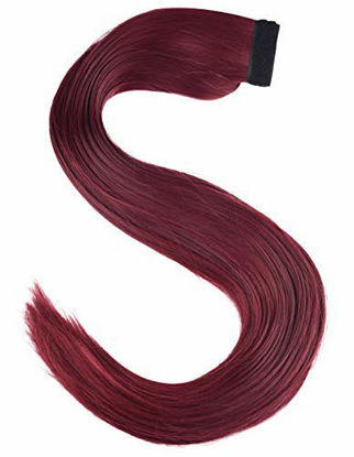 Picture of SEIKEA Clip in Ponytail Extension Wrap Around Straight Hair for Women (20'', Wine Red)