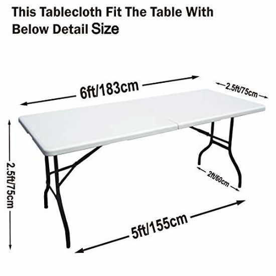 Picture of ABCCANOPY Spandex Tablecloths for 6 ft Home Rectangular Table Fitted Stretch Table Cover Polyester Tablecover Table Toppers