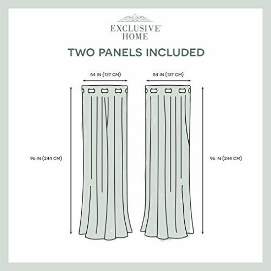 Picture of Exclusive Home Curtains Indoor/Outdoor Solid Cabana Grommet Top Curtain Panel Pair, 54x96, Kiwi Green