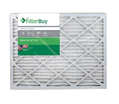 Picture of FilterBuy 25x29x1 MERV 8 Pleated AC Furnace Air Filter, (Pack of 2 Filters), 25x29x1 - Silver