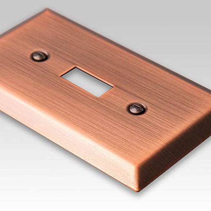 Picture of Amerelle Century Double Toggle/Single Duplex Steel Wallplate in Antique Copper