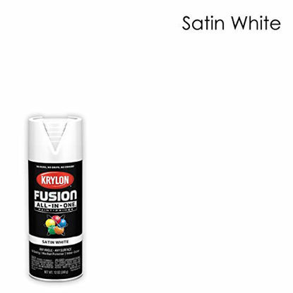 Picture of Krylon K02753007 Fusion All-In-One Spray Paint for Indoor/Outdoor Use, Satin White
