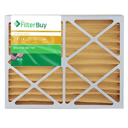 Picture of FilterBuy 25x28x4 MERV 11 Pleated AC Furnace Air Filter, (Pack of 2 Filters), 25x28x4 - Gold