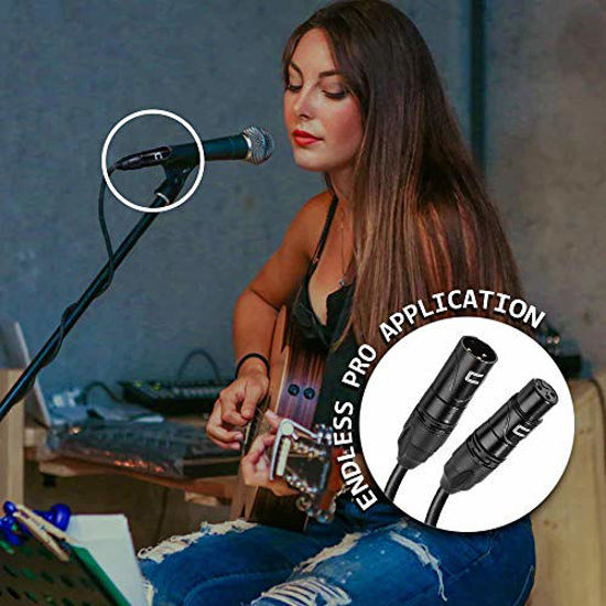Picture of Balanced XLR Cable Male to Female - 3 Feet White - Pro 3-Pin Microphone Connector for Powered Speakers, Audio Interface or Mixer for Live Performance & Recording