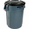 Picture of Rubbermaid Commercial Products FG265400RED BRUTE Heavy-Duty Round Trash/Garbage Lid, 55-Gallon, Red